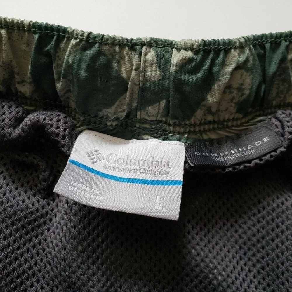 Columbia Mens Large Whidbey II Hybrid Water Swim Short Green Print 8" Trunks - Picture 3 of 4